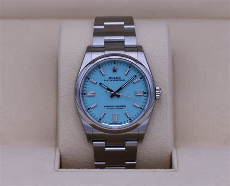 oyster perpetual rolex tiffany blue|rolex tiffany blue 36mm price.